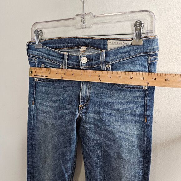 Rag & Bone Brimfield Medium Wash Low Rise Skinny Jeans Intentional Fading 27 - Picture 6 of 7
